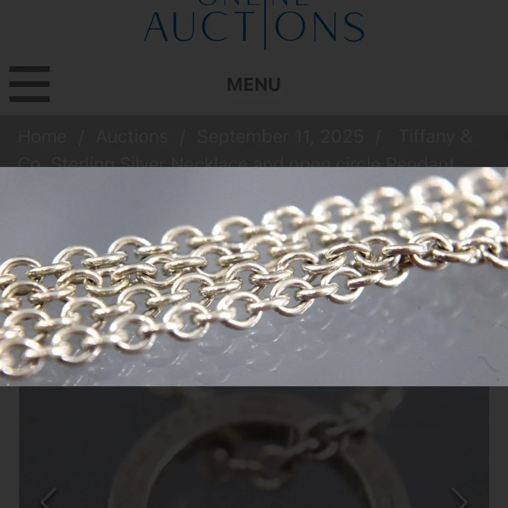 Tiffany & Co. Silver Circle Pendant Necklace
